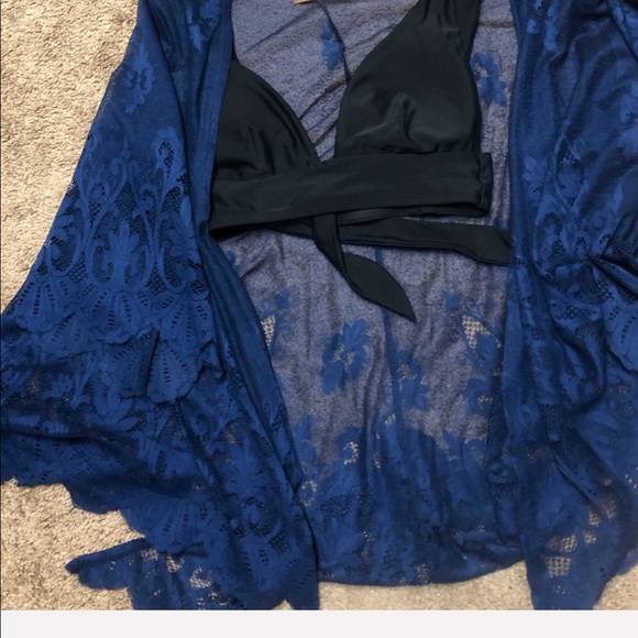 Francesca's Collections Tops - Francescas Blue Cardigan/ Coverup Wrap
